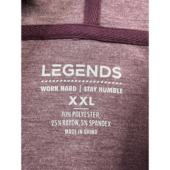 Legends Hawthorne Tech Hoodie Mens 2XL Purple Stretch Jersey Pullover Sweatshirt - Picture 7 of 9